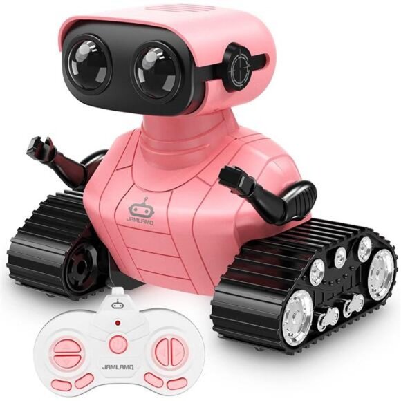 Robot for Kids Toy-Remote Control Robot Toys with Music and LED Eyes Shiny Pink - Picture 1 of 7